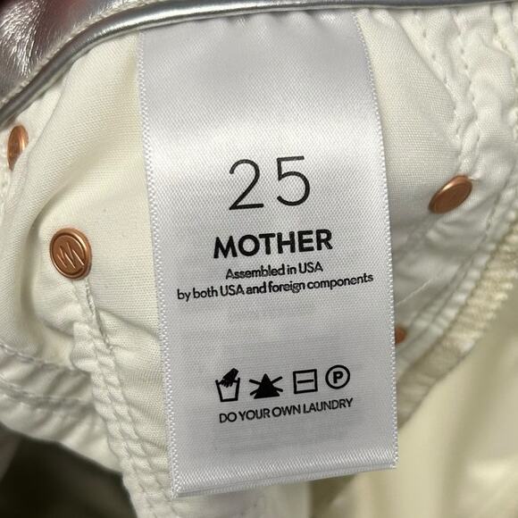 NWT Mother Silver Dagger High Waisted Rail Skimp Faux Leather Pants Womens 25 - Picture 10 of 13